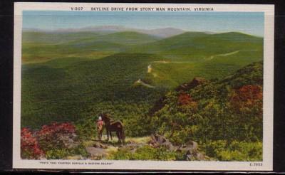 Virginia postcard Skyline Drive Stony Man Mountain