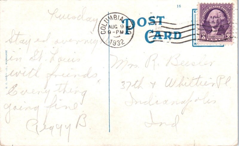 1920s Famous Balanced Rock Columbia MO Postcard