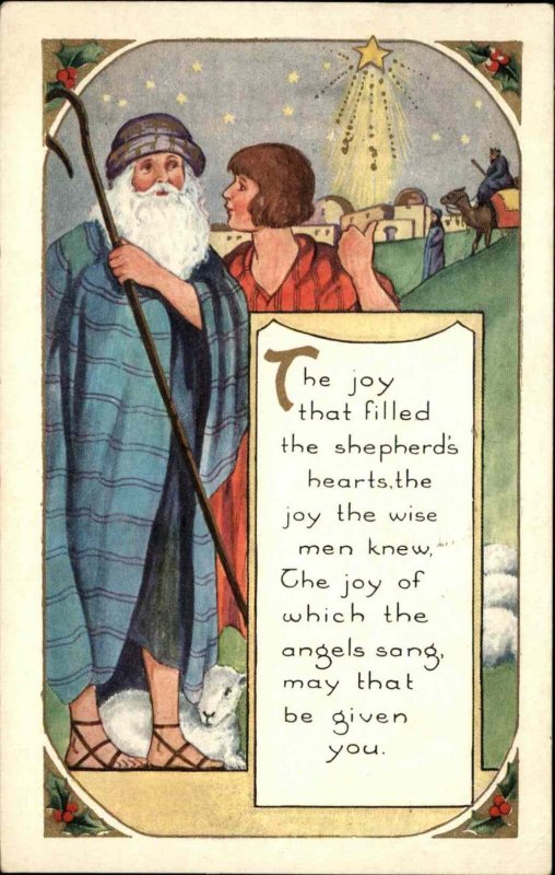 Whitney Christmas Nativity Shepherds Rejoice Jesus Christ Vintage Postcard