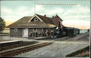 Georgetown PEI Prince Edward Island RR Train Station Depot c1910 Postcard