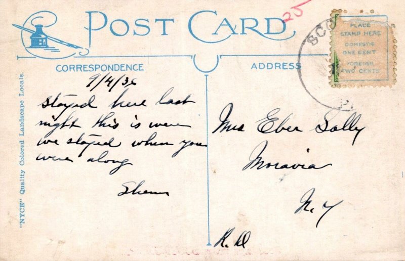 Postcard Greetings From Scotrun PA 1936