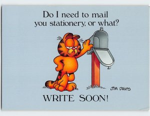 Postcard Do I need to mail you stationery, or what? Write Soon!, Garfield