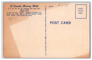c1940's El Rancho Murray Motel Cars Lake Scene Muray Utah UT Vintage Postcard