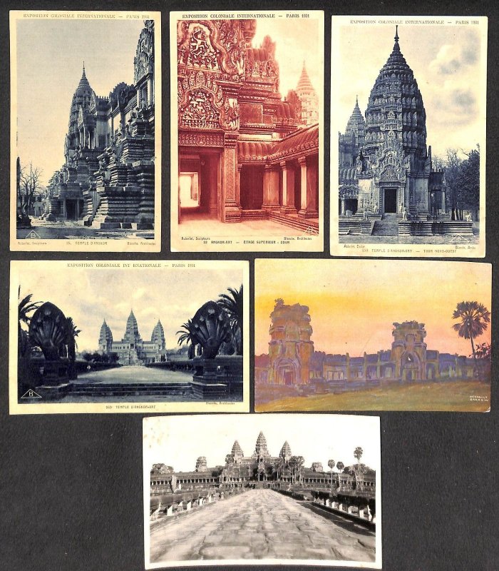 Lot of 6 postcards Cambodia all Angkor Vat temple
