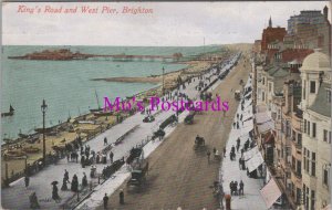 Sussex Postcard - Brighton, King's Road and West Pier   RS37533