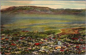 Aerial View, Sandia Mountains and Albuquerque NM Vintage Postcard R71