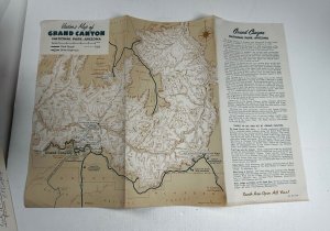 Visitor's Map of Grand Canyon National Park Arizona 1959