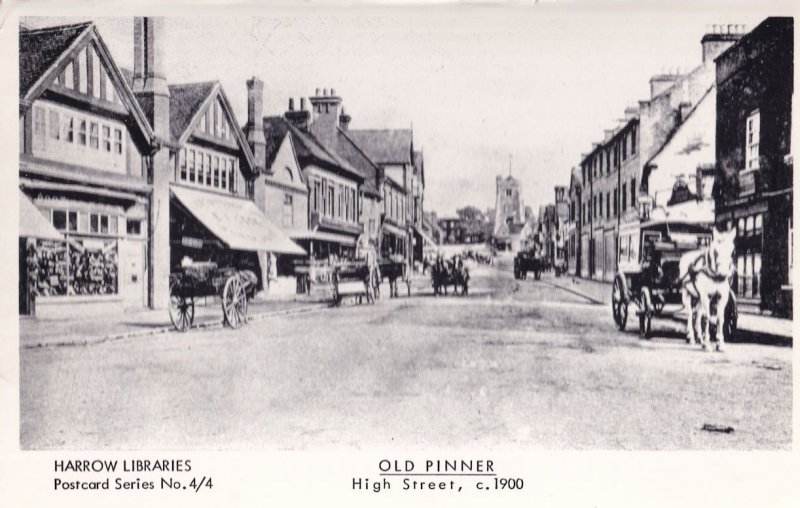 Old Pinner High Street Sussex Transportation RPC Postcard