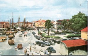 Postcard Barbados - Fountain Gardens, Bridgetown - old cars