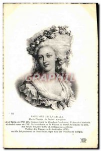 Old Postcard Princess Lamballe Marie therese of Savoy Carignan