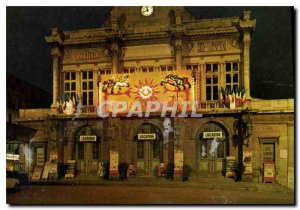 Modern Postcard Beziers Herault Theater seen at night