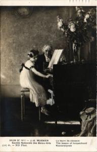 CPA AK Salon de 1911 J.-A. MUENIER La lecon de clavecin (706735)