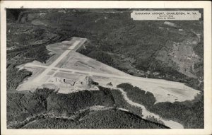 Charleston West Virginia WV Kanawha Airport Air View Vintage Postcard