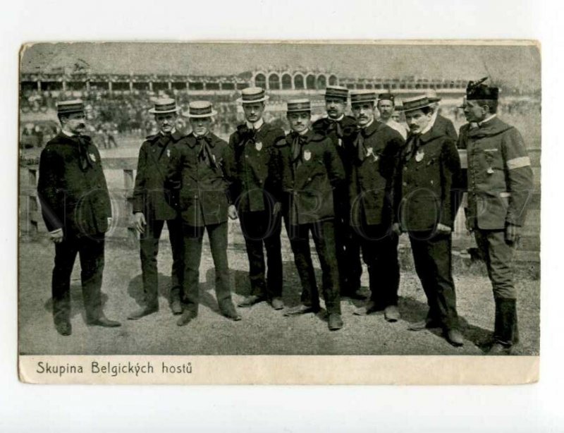 491050 Czech Sport SOKOL Slet Skupina Belgickych hostu Belgian guests postcard