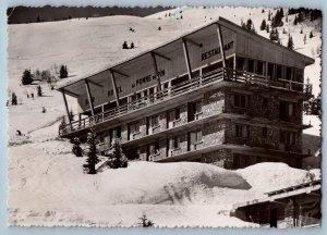 France Postcard Courchevel Hotel de la Pomme de Pin 1953 Vintage RPPC Photo