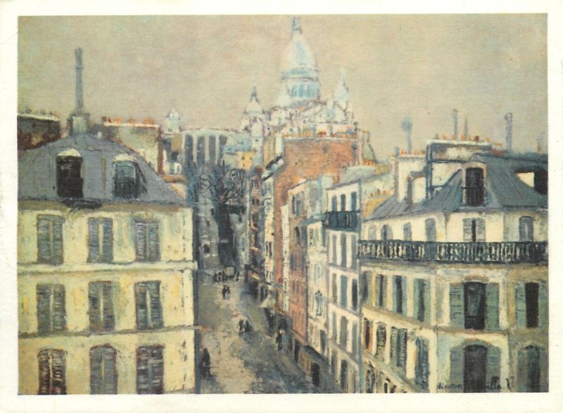 Postcard France Paris Montmartre La Rue Chappe painting M Utrillo