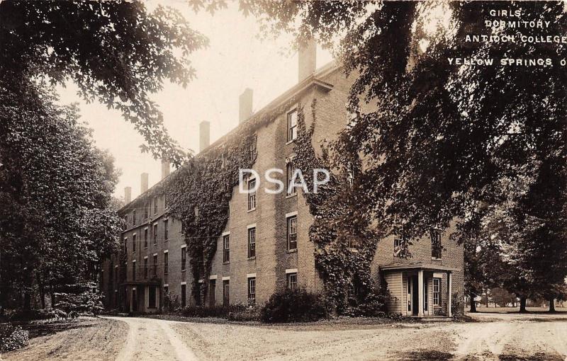 Ohio Postcard Real Photo RPPC YELLOW SPRINGS c1910 GIRLS DORM Antioch College 2 