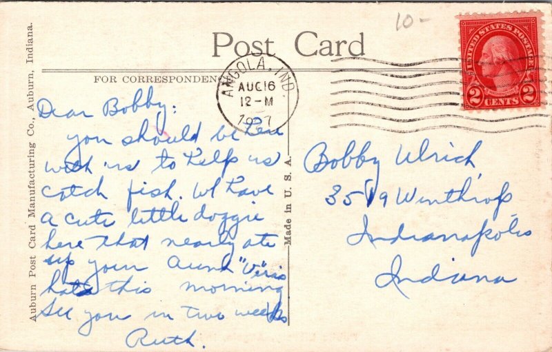 Public Library Angola Indiana Postcard