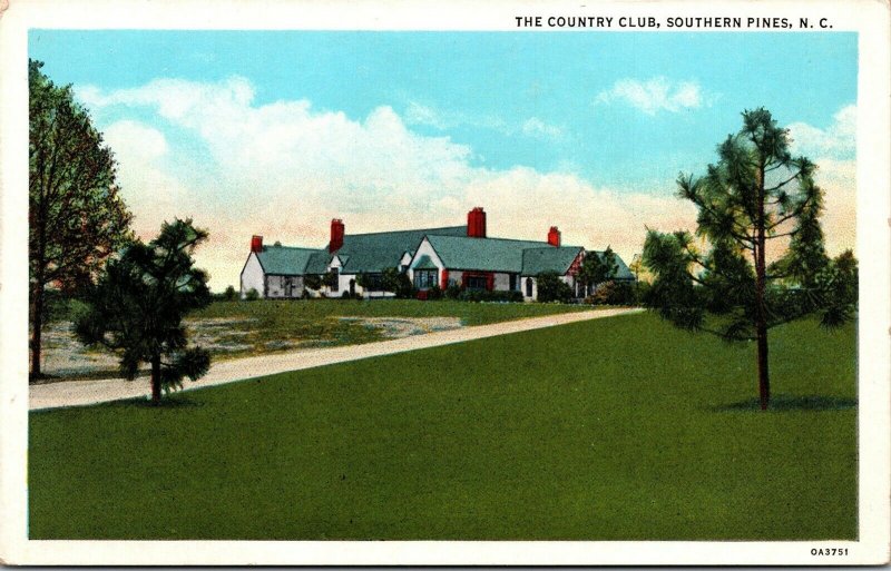 Vtg Southern Pines North Carolina NC The Country Club 1930 Postcard