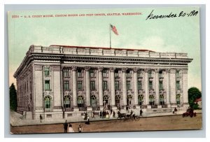 Vintage 1909 Postcard US Courthouse Custom House & Post Office Seattle WA