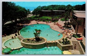 The Broadwater Beach Biloxi Mississippi Swimming Pool And Grounds View Postcard