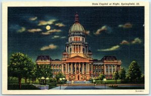 M-6963 State Capitol at Night Springfield Illinois