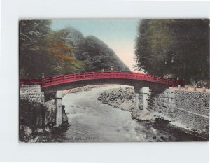 Postcard Sacred Bridge Nikko Japan