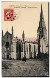 Langon Old Postcard L & # 39eglise