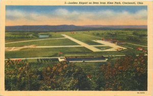 Ohio Cincinnati Lunken Airport Alms Park Teich Motz Postcard roadside 22-9015