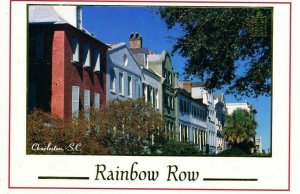 Rainbow Row East Bay Street Savannah GA Georgia postcard 5x7