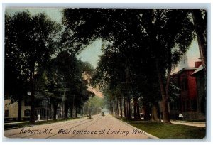 c1910's West Genesee St. Looking West Auburn New York NY Posted Postcard 