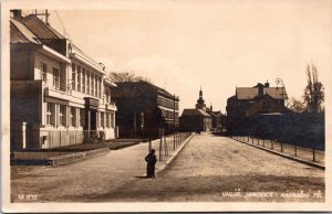 RPPC Uhlířské Janovice Street View Czech Republic Postcard L12