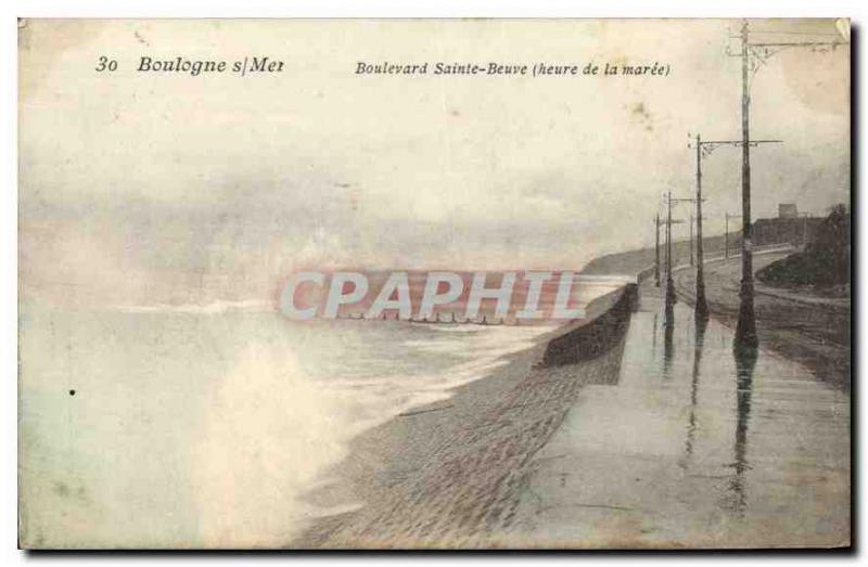Old Postcard Boulogne s Mer Boulevard Sainte Beuve hour of the tide