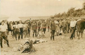 Military, British Soldiers at camp, RPPC