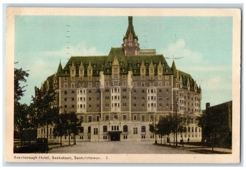 Saskatoon Saskatchewan Canada Postcard Bassborough Hotel 1949 Postedd Vintage