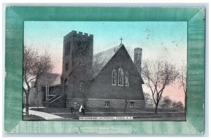 1910 Gethsemane Cathedral Group Of Kids Cross Tower Fargo North Dakota Postcard