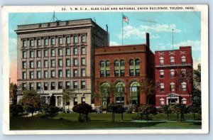 1923 Toledo Ohio Vintage Postcard YMCA Elks Club National Union Buildings Posted