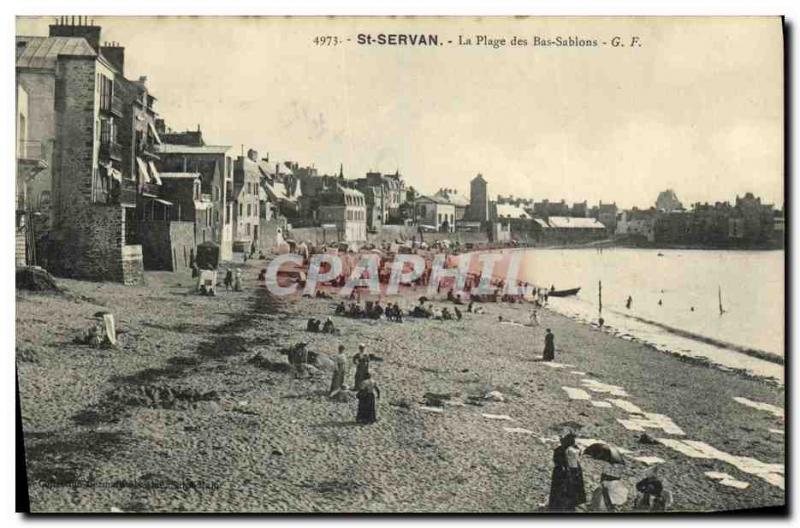 Old Postcard St Servan La Plage des Bas Sablons