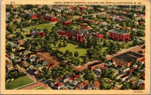 West Virginia Huntington Aerial View Of Marshall College and Campus 1941 Curteic