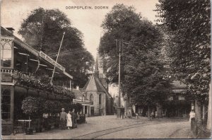 Netherlands Dorpsplein Doorn Vintage Postcard C079