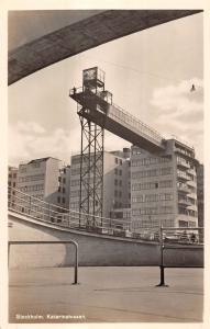 Stockholm Sweden birds eye view Katarina Elevator real photo pc Y11597