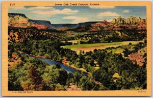 Oak Creek Canyon Arizona AZ Montezuma Castle Pasture Land Orchards Postcard