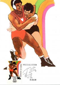 Stamps 1984 Los Angeles Summer Olympics Wrestling