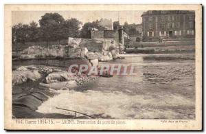 Old Postcard War 1914 1915 Lagny stone bridge Destruction