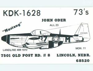 Us Air Force Plane - Qsl Cb Ham Radio Card Lincoln Nebraska NE t9070