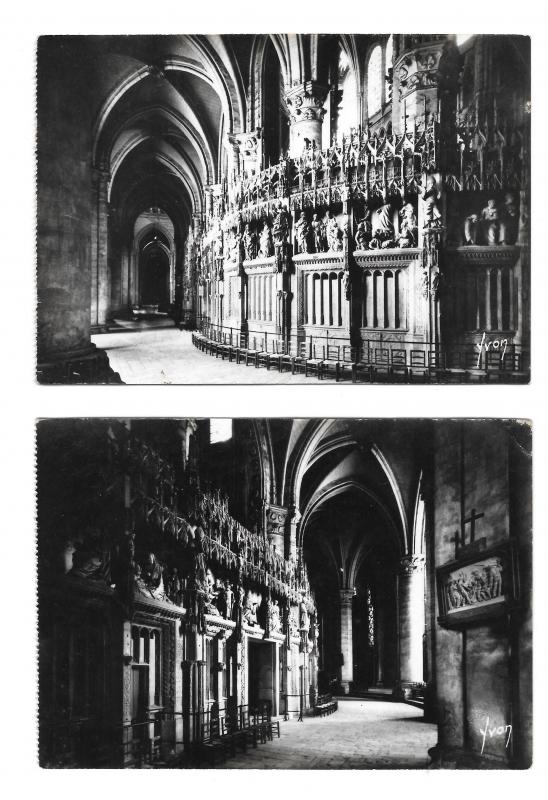 France Chartres Cathedral Interior Ambulatory YVON 2 Glossy Photo 4X6 Postcards