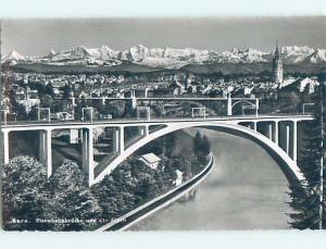 old rppc BRIDGE AND BUILDINGS Bern - Berne - Berner Alpen Switzerland HM1990