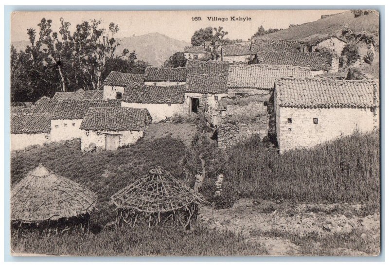 Tizi Ouzou Algeria Postcard Scene at Village Kabyle c1910 Antique Unposted