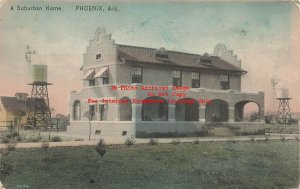 AZ, Phoenix, Arizona, A Suburban Home, Exterior View, 1912 PM