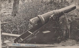 RPPC BRUNHILDE CANNON GUN GERMANY WW1 MILITARY REAL PHOTO POSTCARD (c. 1919)